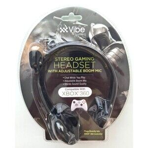 Gaming Headset Headphones Adjustable Boom Mic Compatible with XBox 360 Vibe New